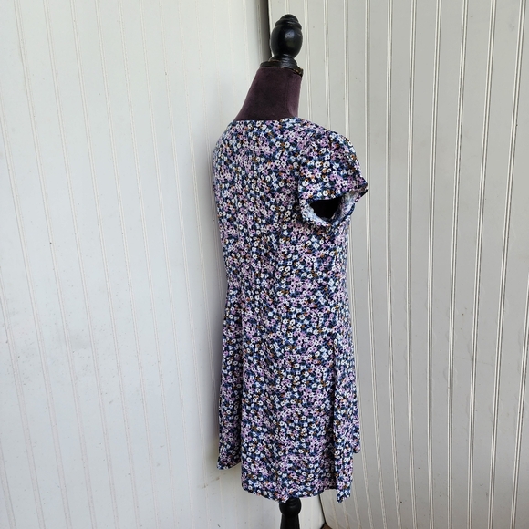 Arizona Jean Co. Fit & Flare Dress Women Multi Floral Rayon Button Front Sz M - Picture 10 of 12